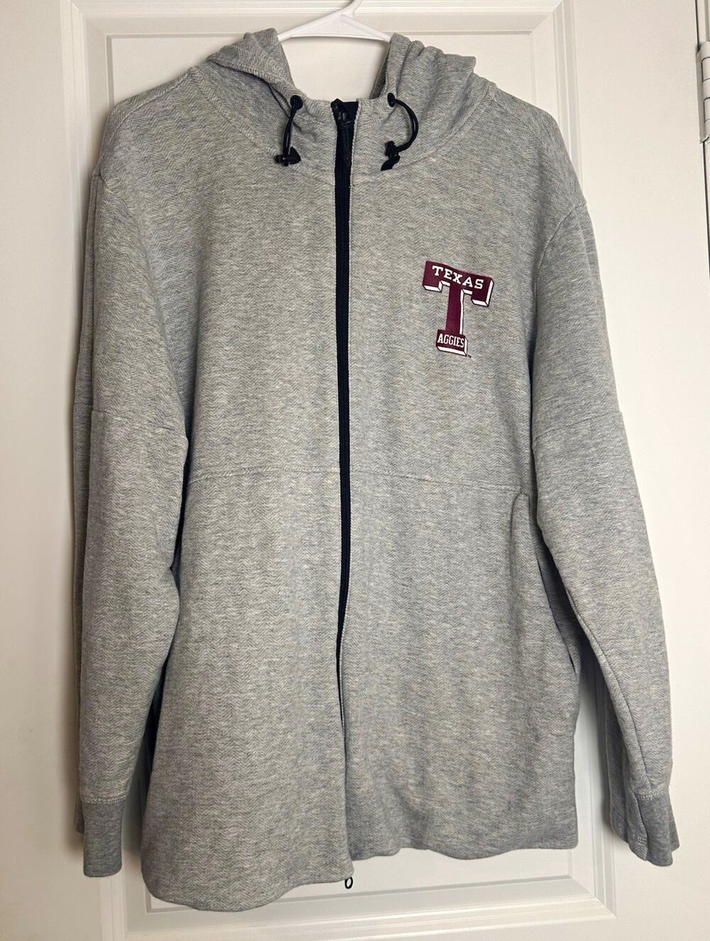 Adidas Texas A&M Aggies Full Zip Hoodie Sweatshirt Gray Size XL